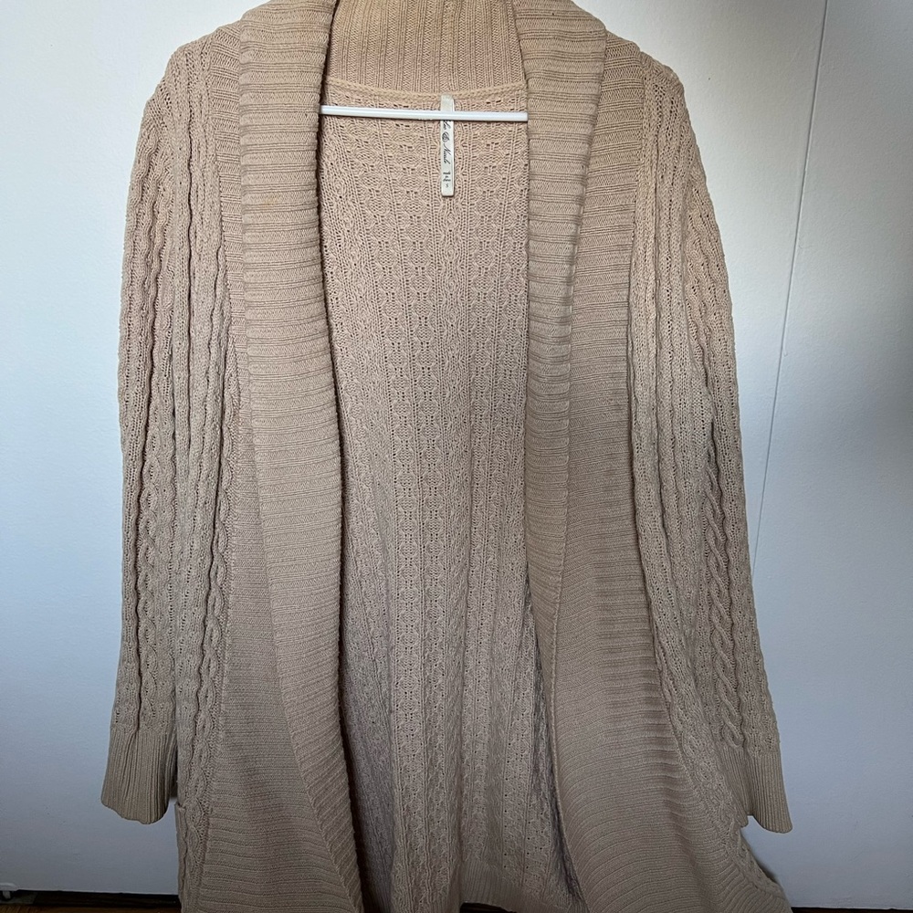 Beige Knit Cardigan